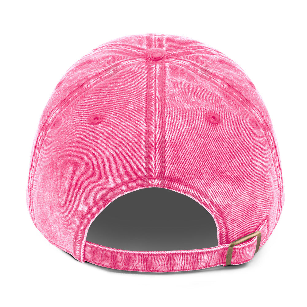 Rosa gewaschene Basecap mit lila Stickerei „horse girl“.