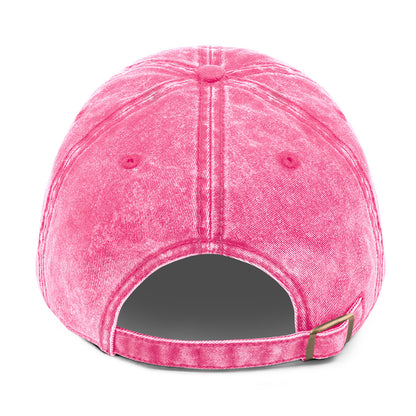 Rosa gewaschene Basecap mit lila Stickerei „horse girl“.