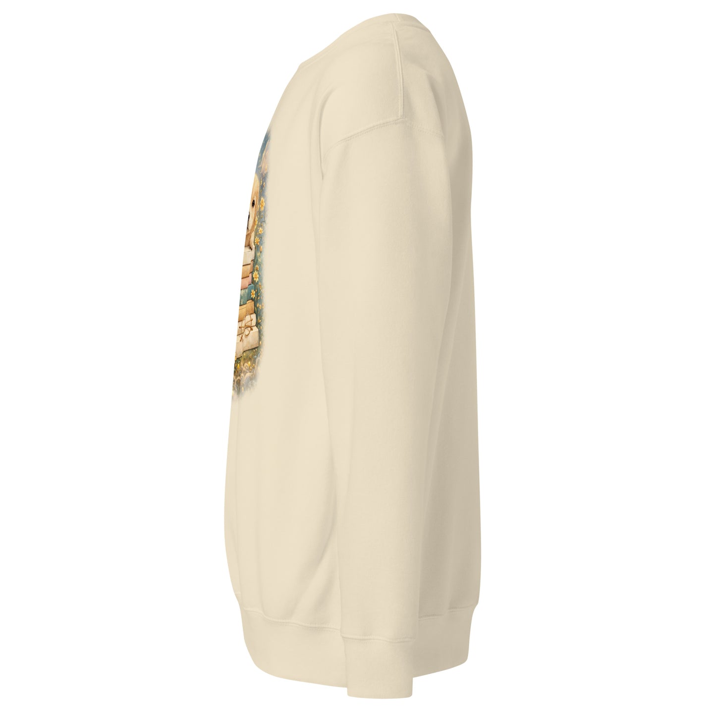 Dogs & Books Club Sweatshirt mit detailreichem Hunde- & Bücherdesign auf der Vorderseite