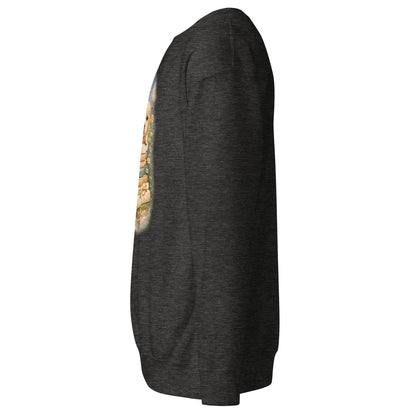 Dogs & Books Club Sweatshirt mit detailreichem Hunde- & Bücherdesign auf der Vorderseite