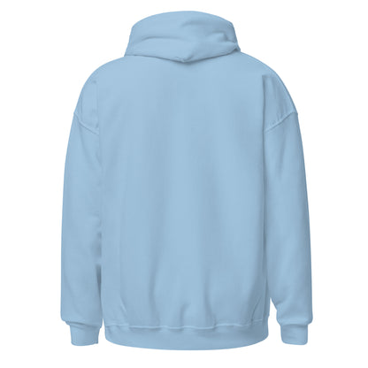 Hoodie mit blauem Pferdemotiv zwischen grünen Blättern und orangefarbenen Blumen