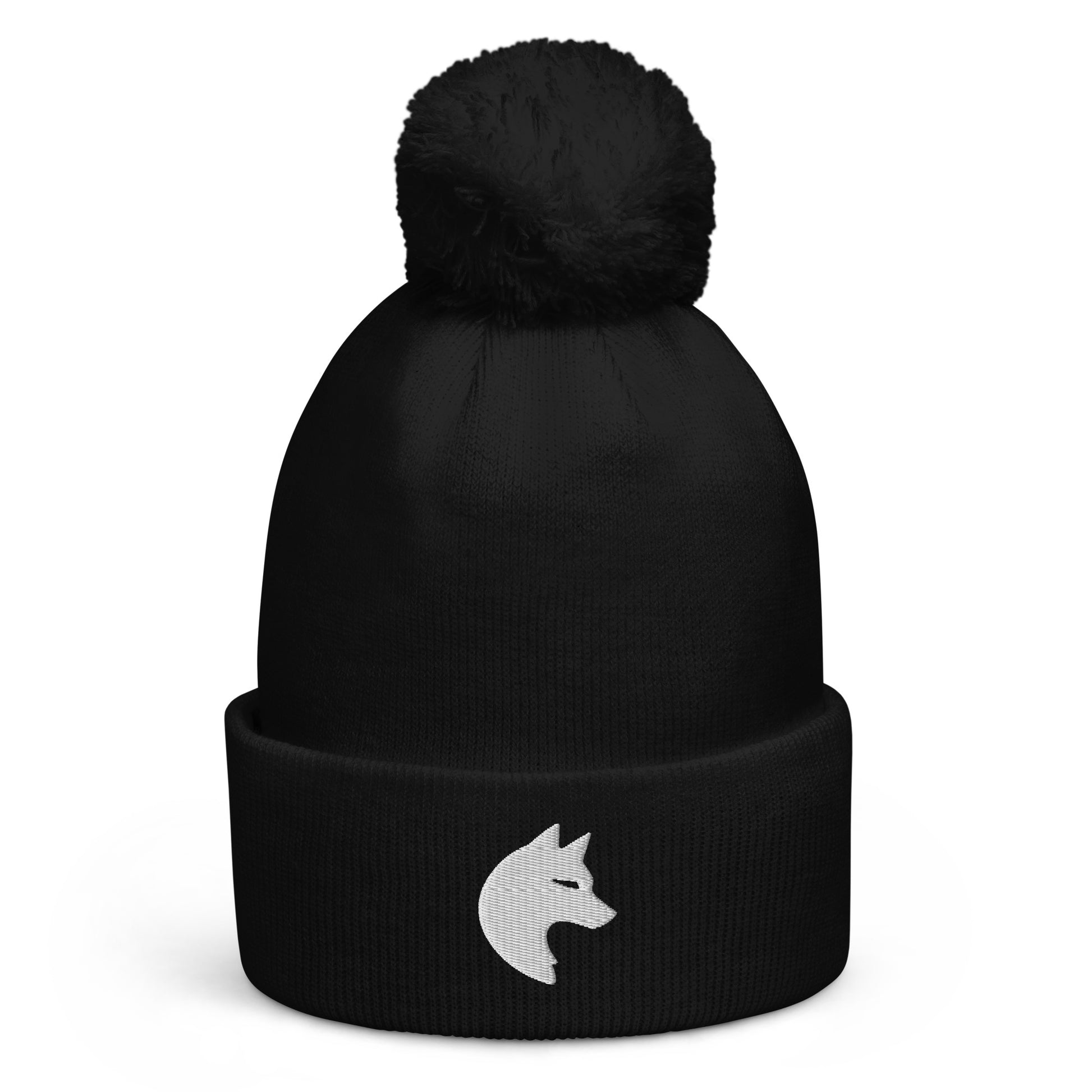 Flauschige Bestickte Bommel Mütze mit Animor LogoBeanie