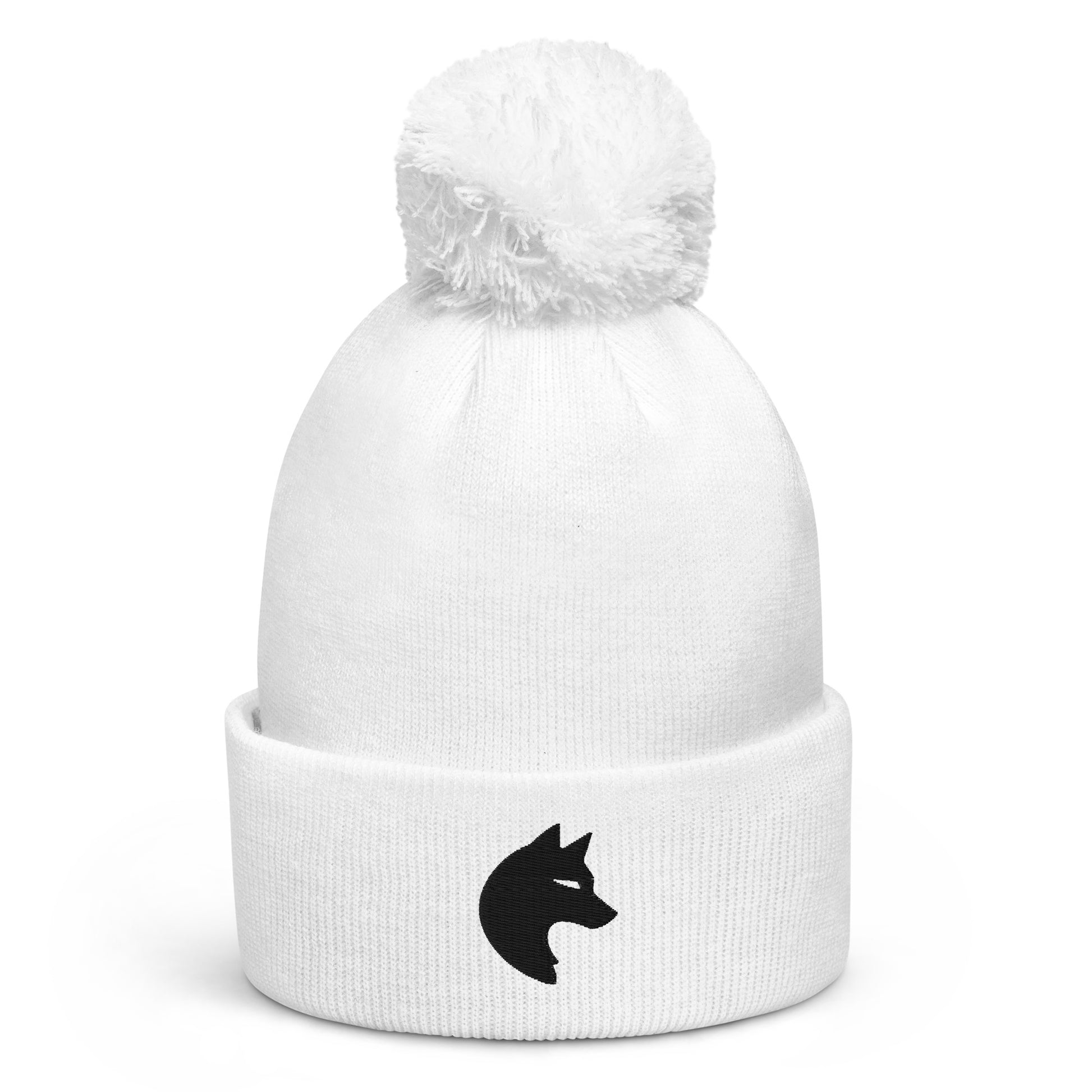 Flauschige Bestickte Bommel Mütze mit Animor LogoBeanie