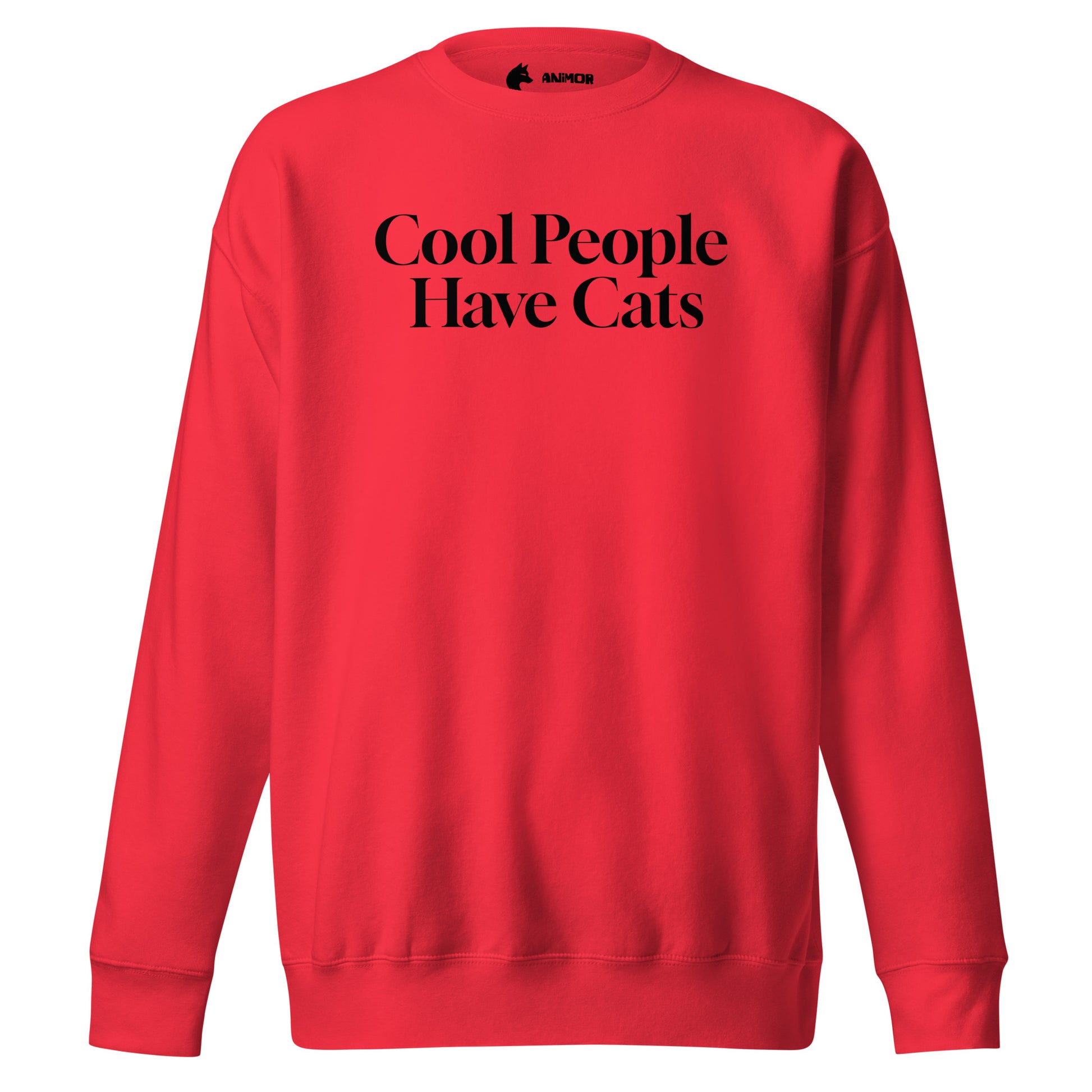 Sweatshirt mit schwarzem Schriftzug "Cool People Have Cats" auf der Vorderseite