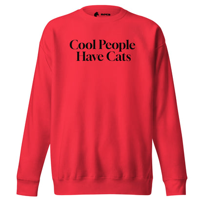Sweatshirt mit schwarzem Schriftzug "Cool People Have Cats" auf der Vorderseite