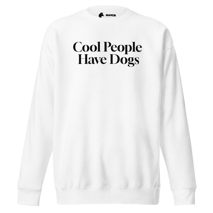 Sweatshirt mit schwarzem Schriftzug "Cool People Have Dogs" auf der Vorderseite