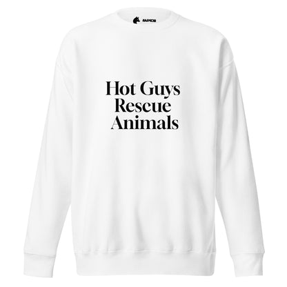 Sweatshirt mit schwarzem Schriftzug Hot Guys Rescue Animals