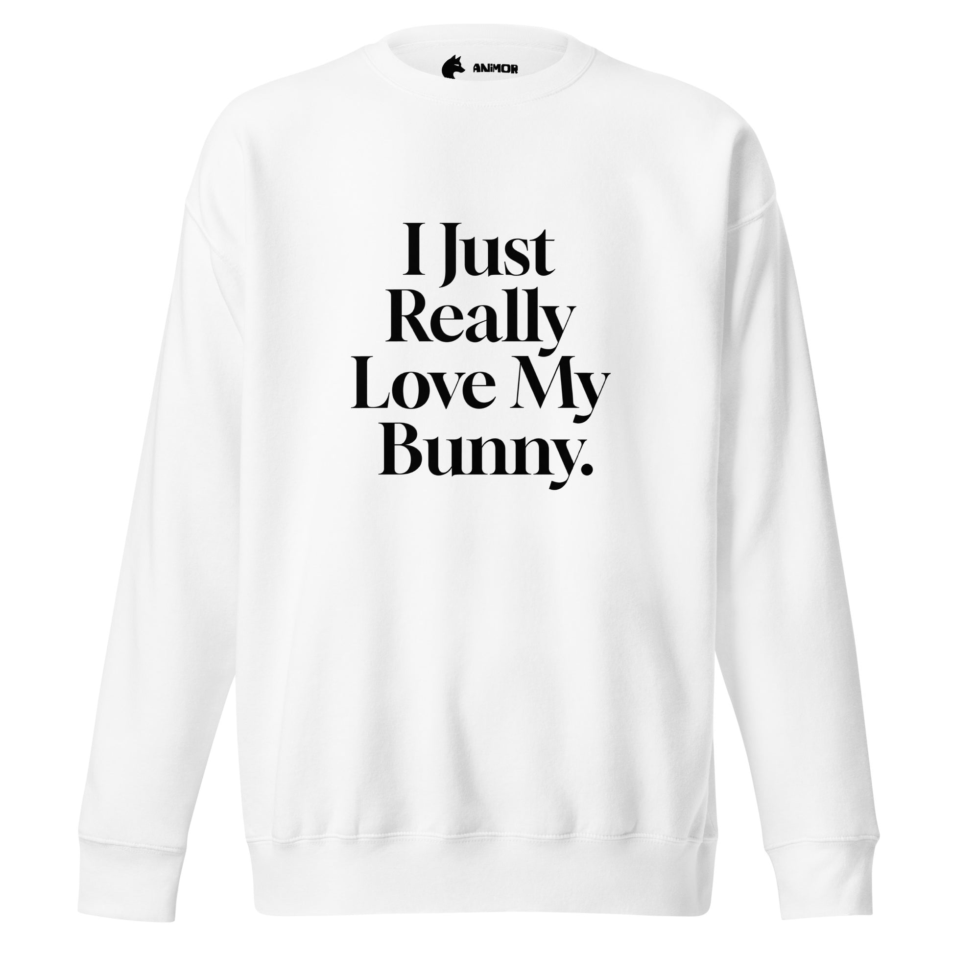 Sweatshirt mit schwarzem Schriftzug I Just Really Love My Bunny.