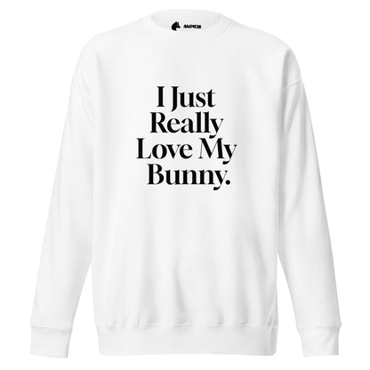 Sweatshirt mit schwarzem Schriftzug I Just Really Love My Bunny.