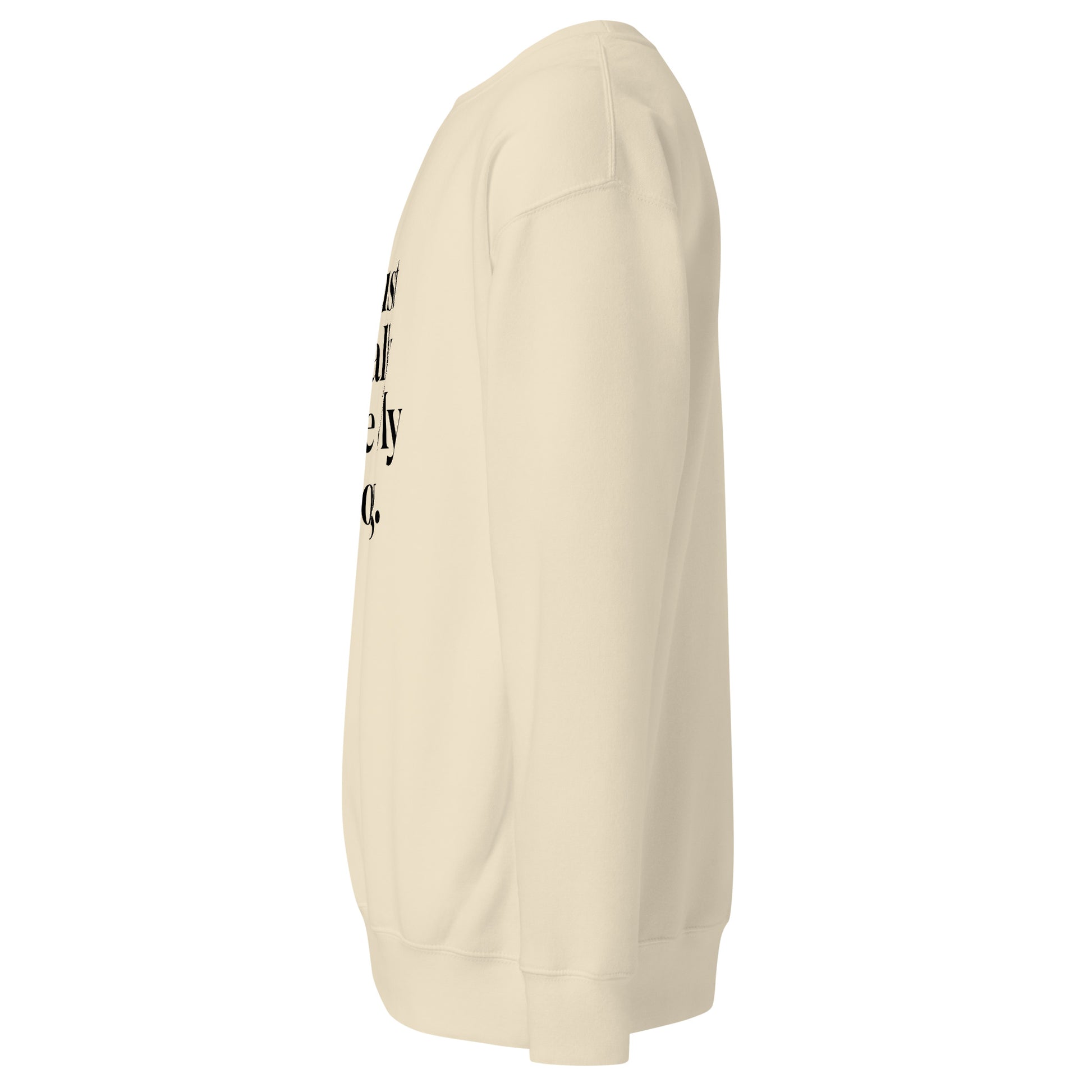 Sweatshirt mit schwarzem Schriftzug I Just Really Love My Dog.