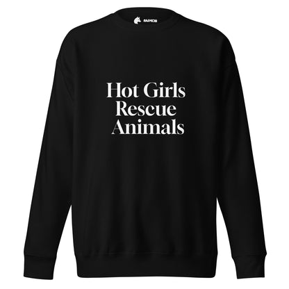 Sweatshirt mit weissem Schriftzug Hot Girls Rescue Animals