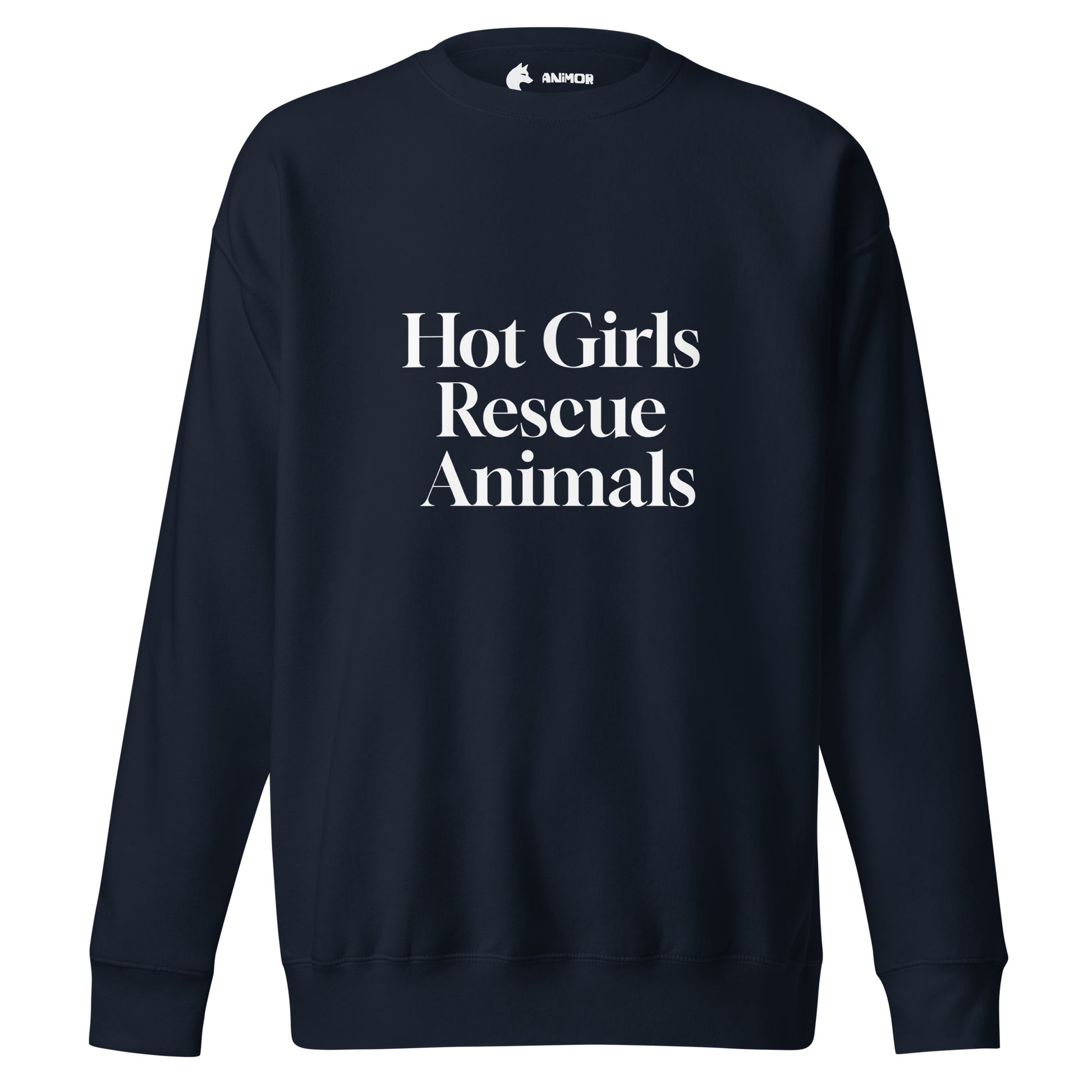 Sweatshirt mit weissem Schriftzug Hot Girls Rescue Animals