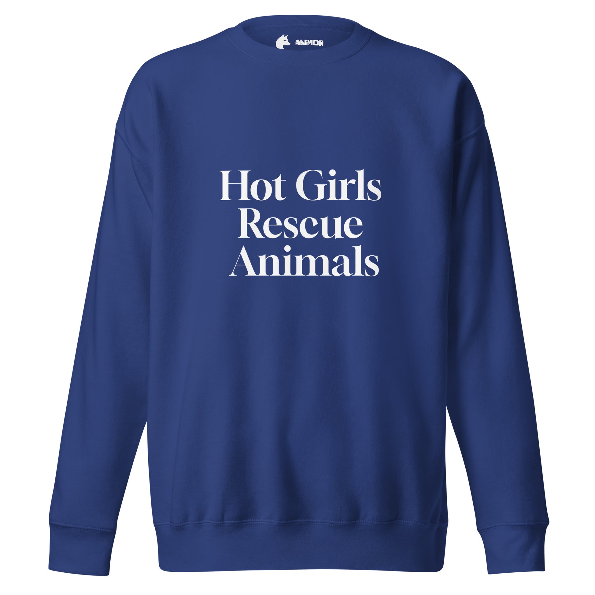Sweatshirt mit weissem Schriftzug Hot Girls Rescue Animals