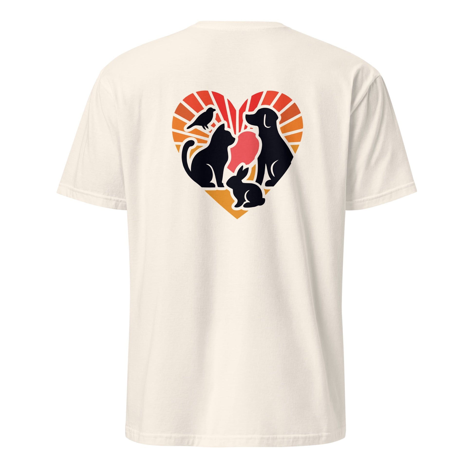 T-Shirt mit Herzmotiv und Tier-Silhouetten