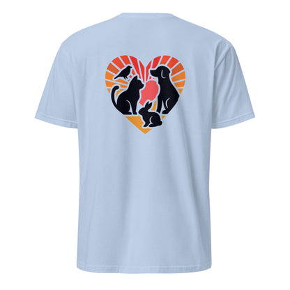 T-Shirt mit Herzmotiv und Tier-Silhouetten