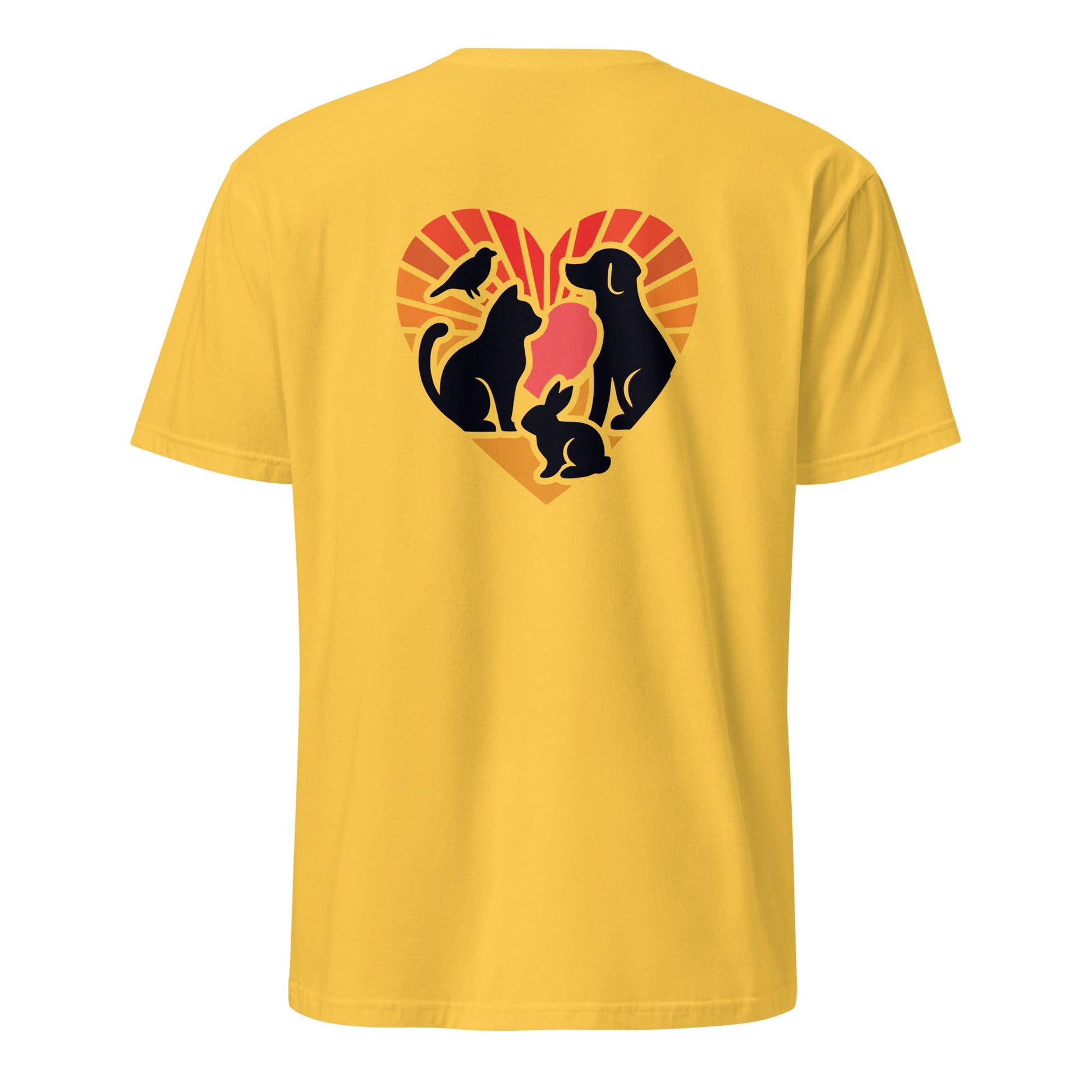 T-Shirt mit Herzmotiv und Tier-Silhouetten