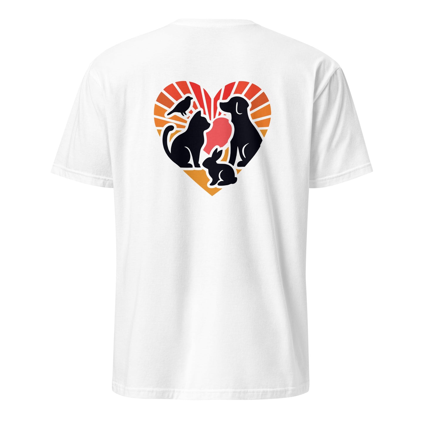 T-Shirt mit Herzmotiv und Tier-Silhouetten