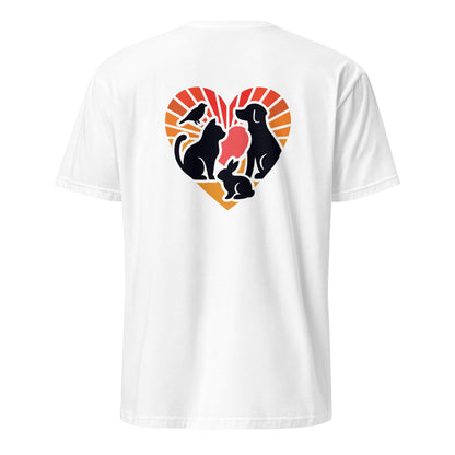 T-Shirt mit Herzmotiv und Tier-Silhouetten