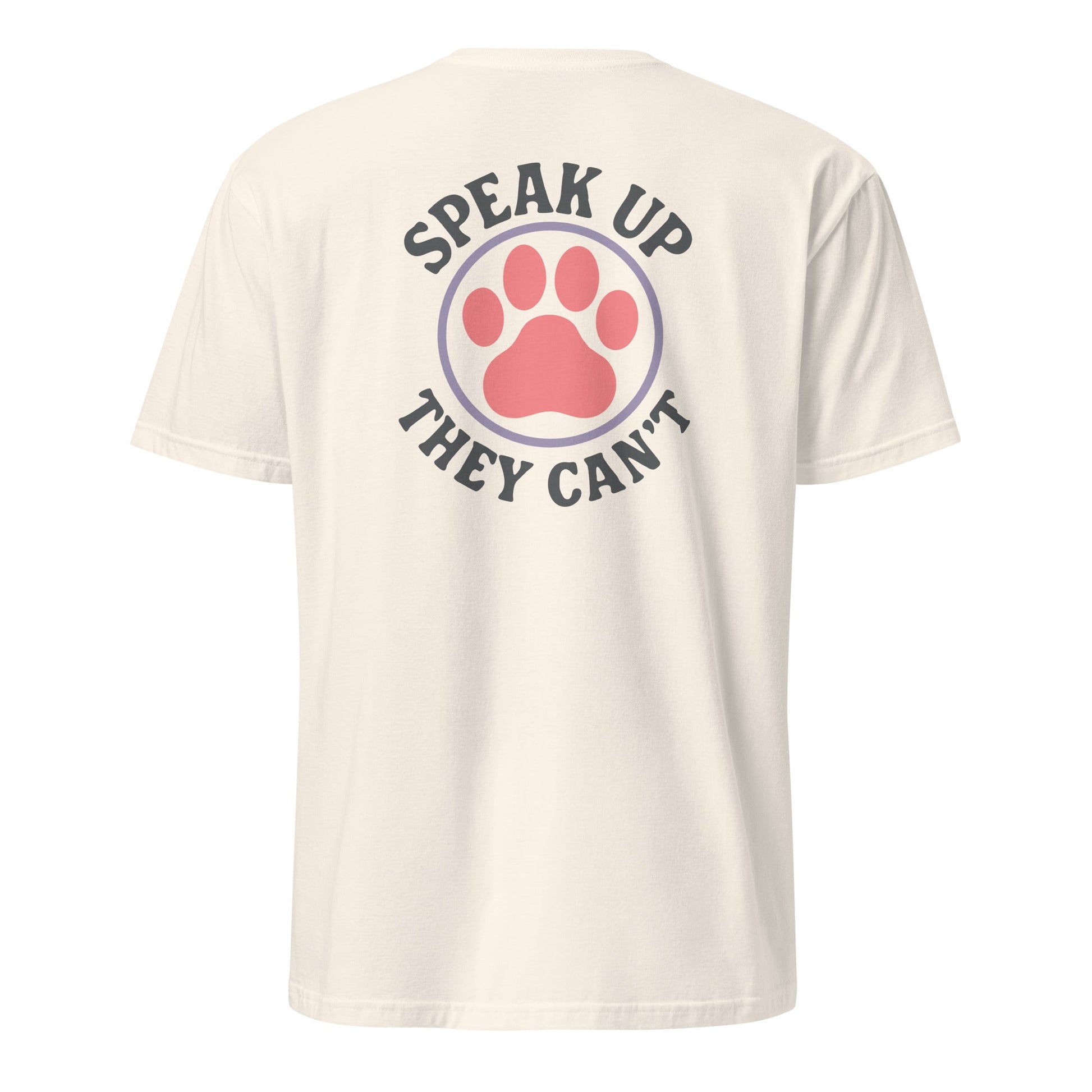 T-Shirt mit Pfotenmotiv & Schriftzug Speak Up – They Can’t Print