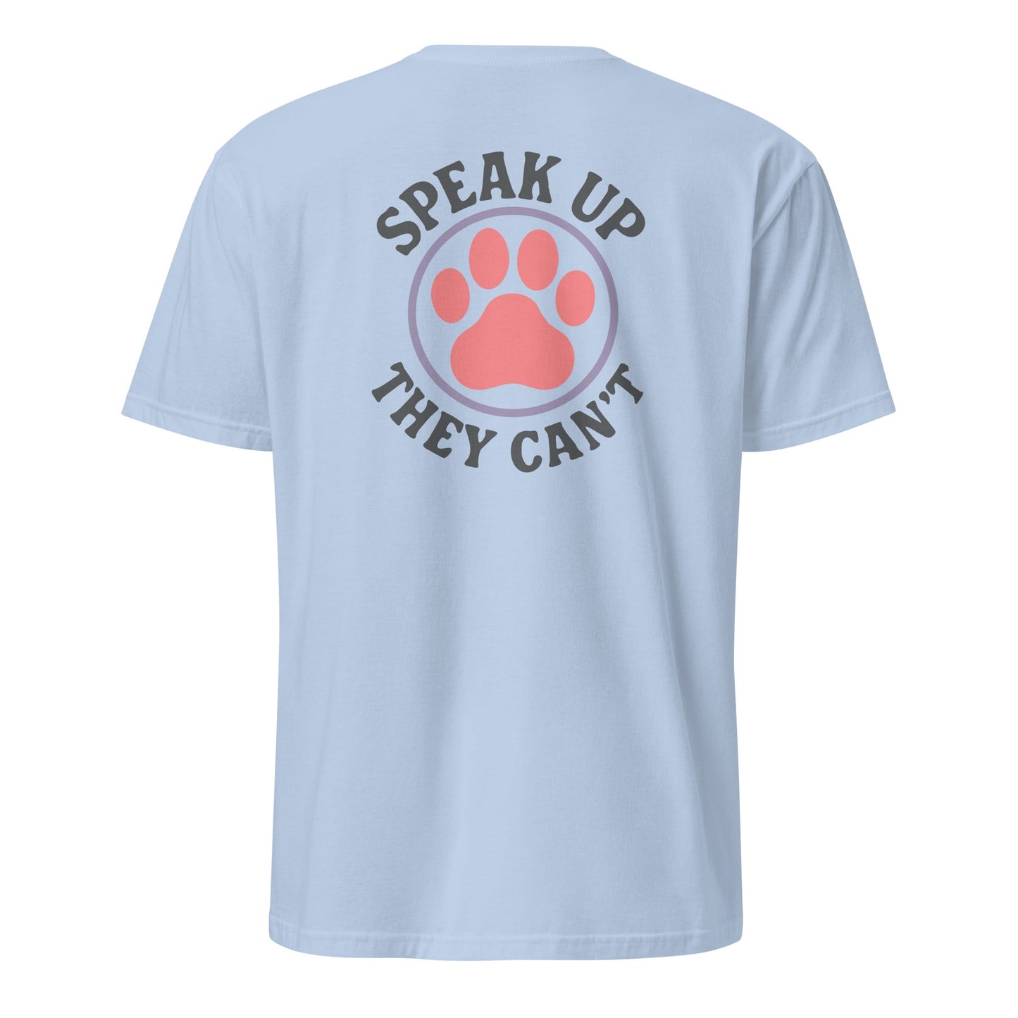 T-Shirt mit Pfotenmotiv & Schriftzug Speak Up – They Can’t Print