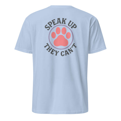T-Shirt mit Pfotenmotiv & Schriftzug Speak Up – They Can’t Print