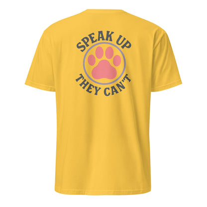 T-Shirt mit Pfotenmotiv & Schriftzug Speak Up – They Can’t Print