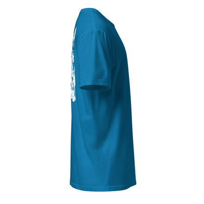 T-Shirt mit weißem Katzenmotiv im Ink-Stil